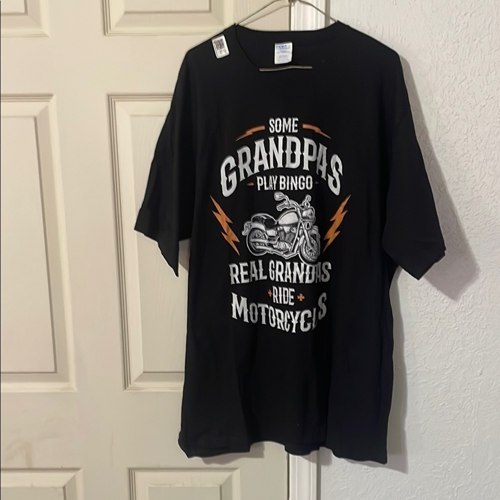 Port and Company Black Short Sleeve Tee with Vintage Grandpa slogan